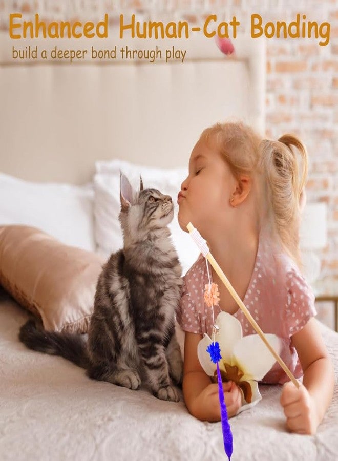 KittuPet لعبة كيتو بيت للحيوانات الأليفة، عصا مرحة لإثارة القطط، عصا تفاعلية مرحة للقطط، لون عشوائي، خشبية، عبوة من قطعتين - Image 4